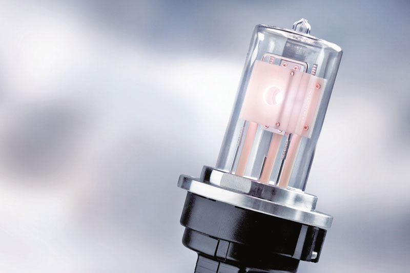 Close up photo of a deuterium lamp