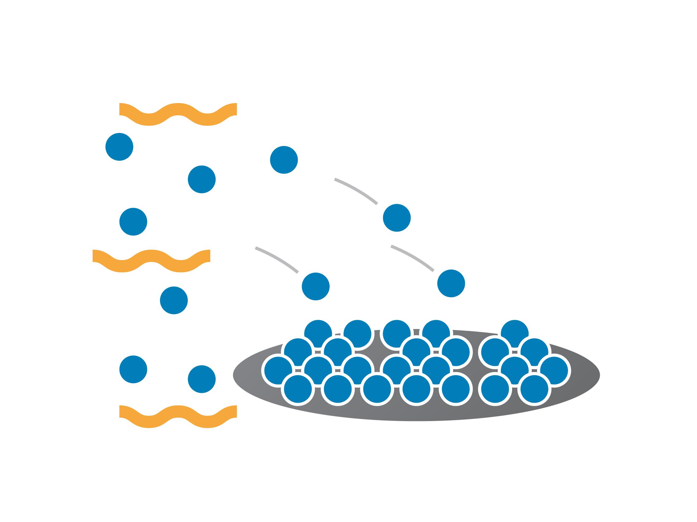 Illustration of the epitaxy process used in semiconductor manufacturing