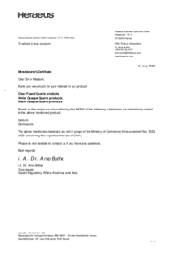Manufacturer's Certificate for exporting to China
