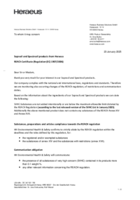 REACH Statement for Suprasil/Spectrosil - Heraeus Covantics