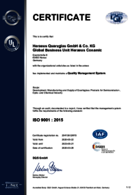 ISO 9001:2015 – HQS (Hanau, Kleinostheim) EN-Zertifikat