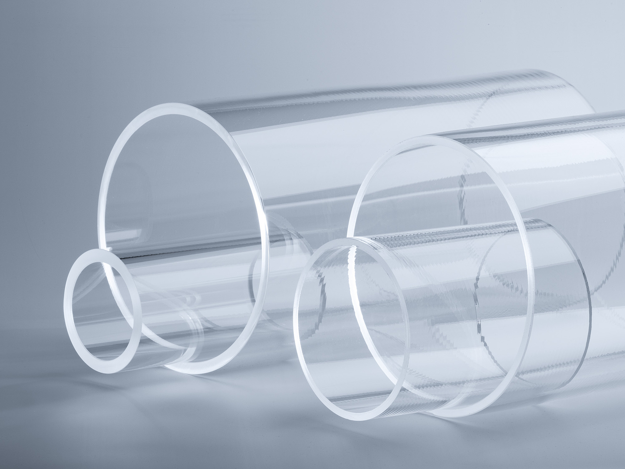 A selection of large tubes and hollows as used for semiconductor applications